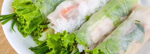 Rice Paper Wraps with Fresh Vegetables and Cashew Sauce