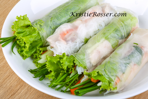 shutterstock_rice paper wraps with veg